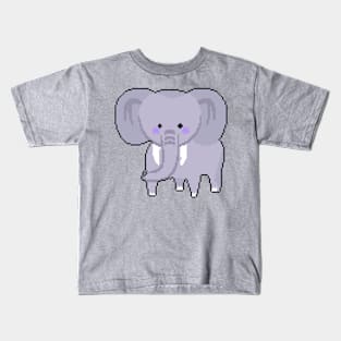 Safari Serenity: Pixel Art Elephant Design for Trendy Fashion Kids T-Shirt